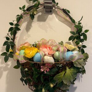 Decorative Easter Basket Wreath front door